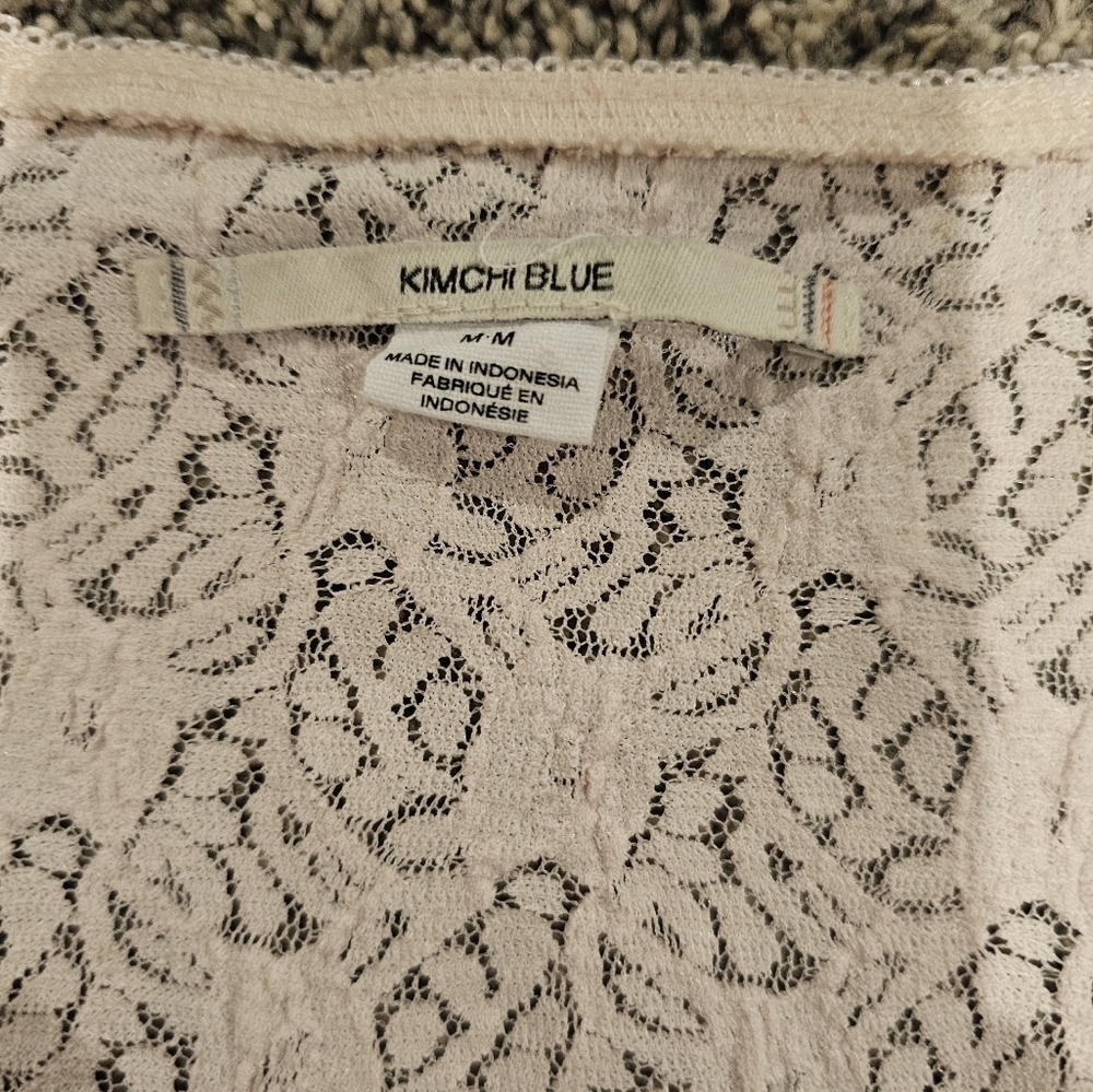 Kimchi Blue Pink Wrap Top V Neck Faux Wrap Cami Crop Top M - Picture 3 of 9